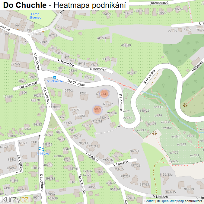 Mapa Do Chuchle - Firmy v ulici.