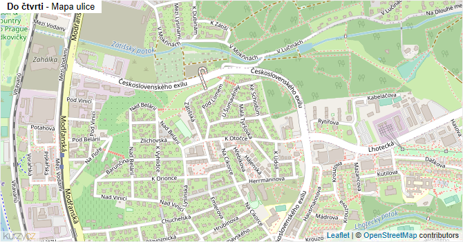 Do čtvrti - mapa ulice