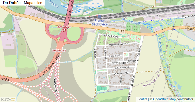 Do Dubče - mapa ulice