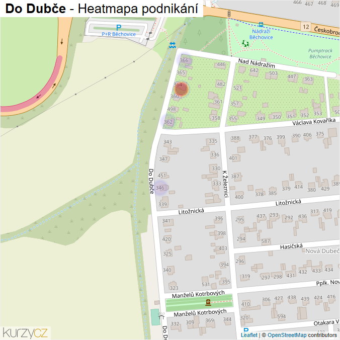 Mapa Do Dubče - Firmy v ulici.
