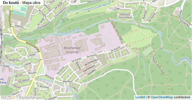 Do koutů - mapa ulice