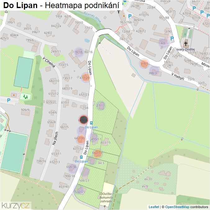 Mapa Do Lipan - Firmy v ulici.