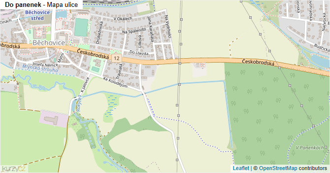 Do panenek - mapa ulice