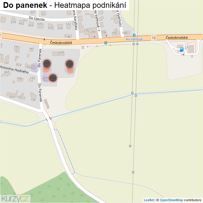 Mapa Do panenek - Firmy v ulici.