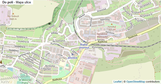 Do polí - mapa ulice