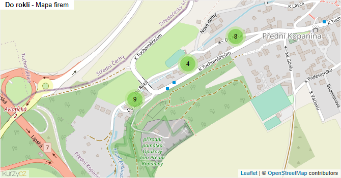 Do roklí - mapa firem