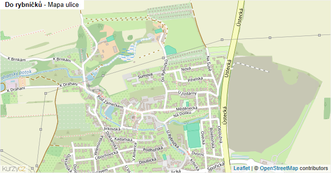 Do rybníčků - mapa ulice
