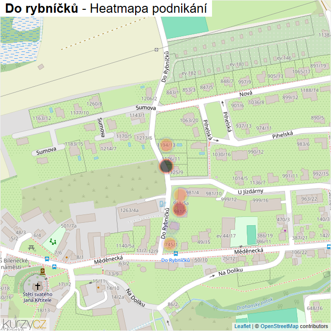 Mapa Do rybníčků - Firmy v ulici.