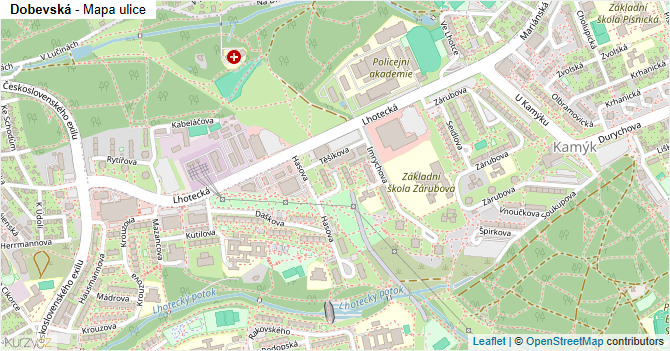Dobevská - mapa ulice