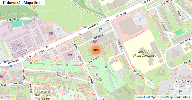 Dobevská - mapa firem