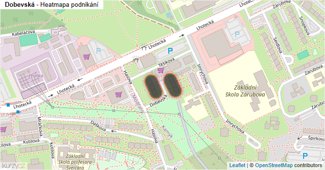 Dobevská - mapa podnikání