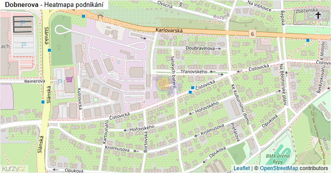 Dobnerova - mapa podnikání
