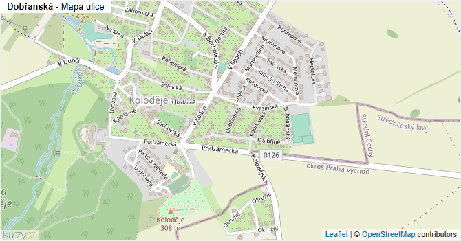 Dobřanská - mapa ulice
