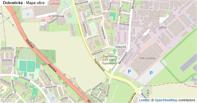 Dobratická - mapa ulice