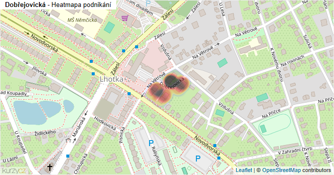 Dobřejovická - mapa podnikání