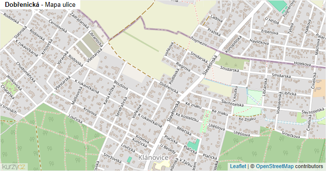 Dobřenická - mapa ulice