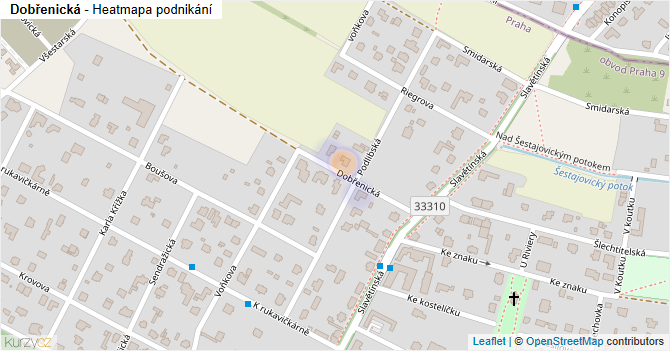 Dobřenická - mapa podnikání