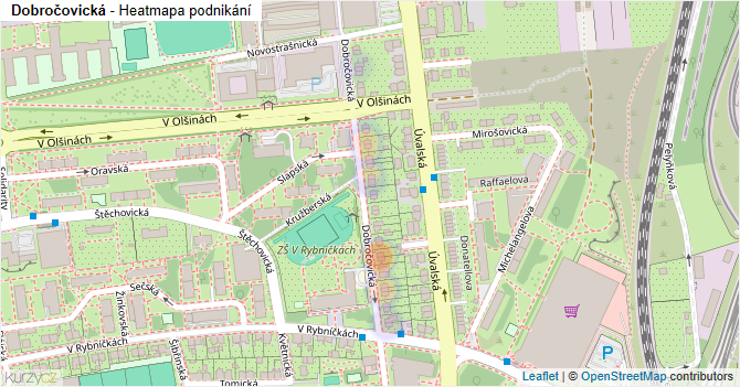 Dobročovická - mapa podnikání
