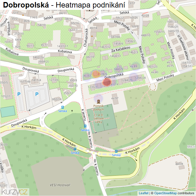 Mapa Dobropolská - Firmy v ulici.