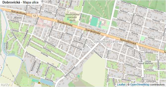 Dobrovická - mapa ulice