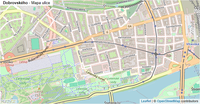 Dobrovského - mapa ulice