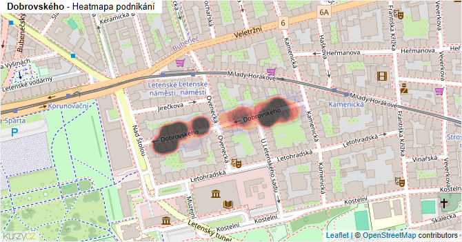 Dobrovského - mapa podnikání