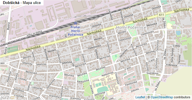 Dobšická - mapa ulice