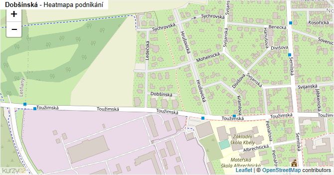 Dobšínská - mapa podnikání