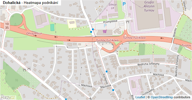 Dohalická - mapa podnikání