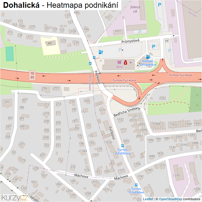 Mapa Dohalická - Firmy v ulici.