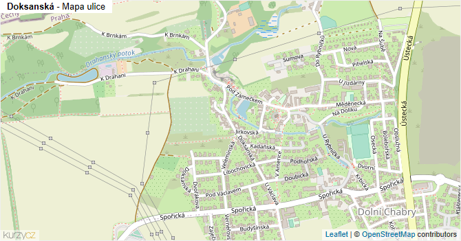 Doksanská - mapa ulice