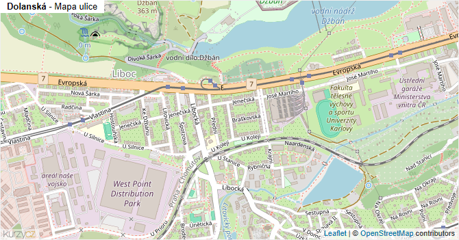 Dolanská - mapa ulice