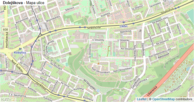 Dolejškova - mapa ulice