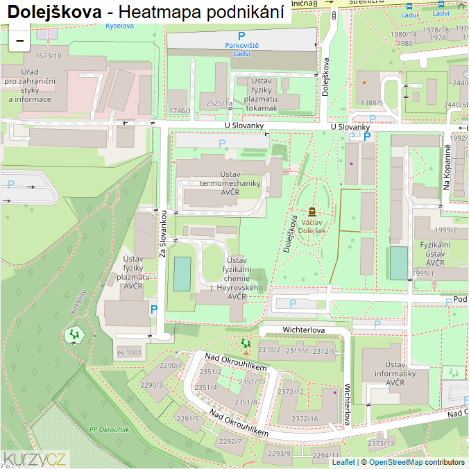 Mapa Dolejškova - Firmy v ulici.