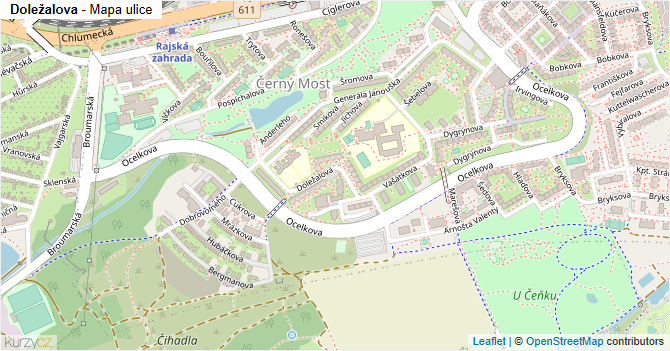 Doležalova - mapa ulice