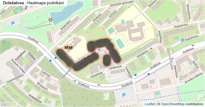 Doležalova - mapa podnikání
