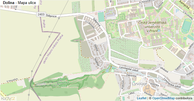 Dolina - mapa ulice