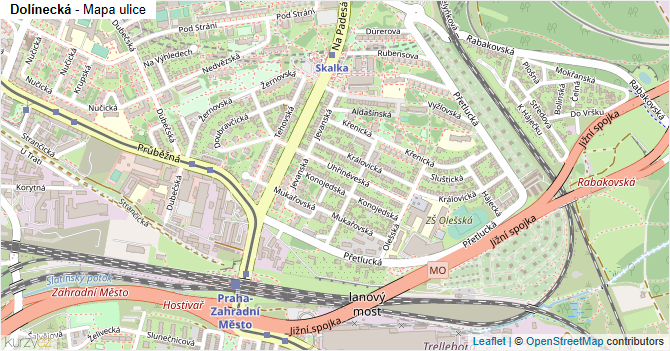 Dolínecká - mapa ulice