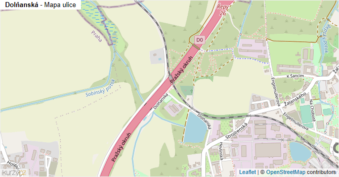 Dolňanská - mapa ulice