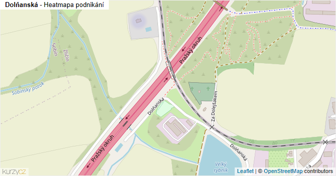 Dolňanská - mapa podnikání