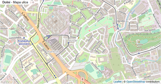 Dolní - mapa ulice