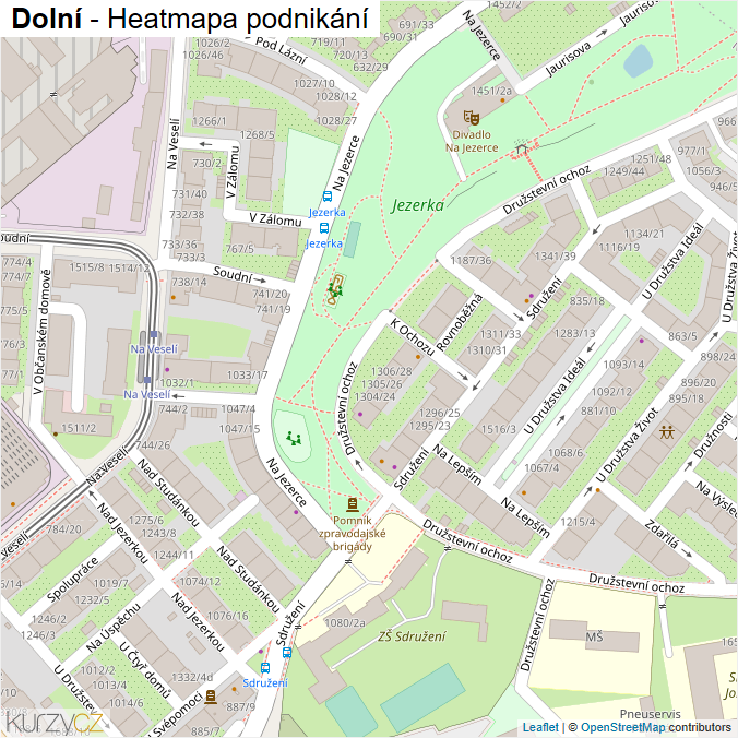 Mapa Dolní - Firmy v ulici.