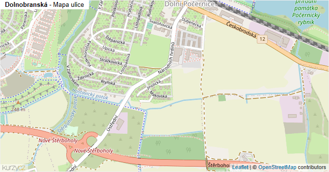 Dolnobranská - mapa ulice