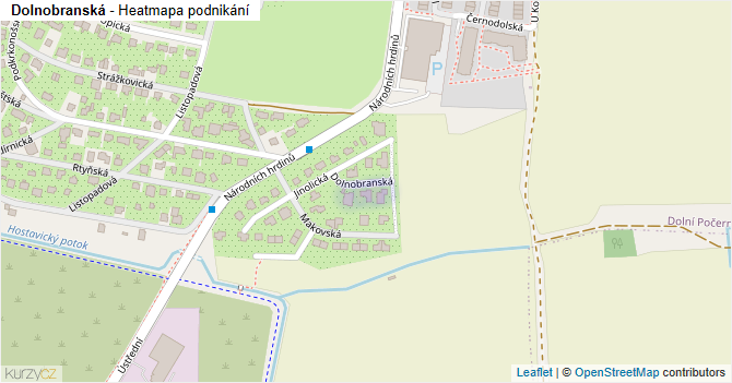 Dolnobranská - mapa podnikání