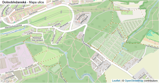 Dolnobřežanská - mapa ulice