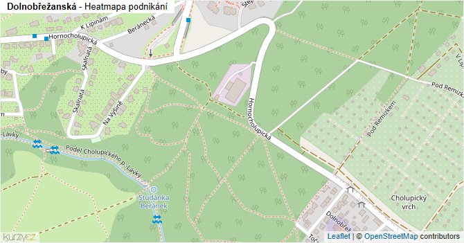 Dolnobřežanská - mapa podnikání