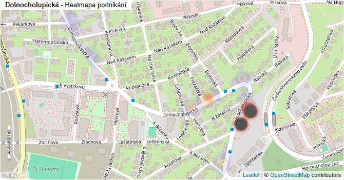 Dolnocholupická - mapa podnikání