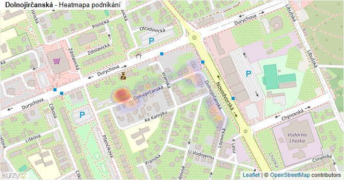 Dolnojirčanská - mapa podnikání