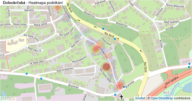 Dolnokrčská - mapa podnikání