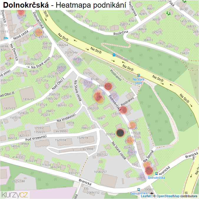 Mapa Dolnokrčská - Firmy v ulici.